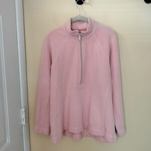 Tommy Bahama Aruba Pink Cotton Blend Half-Zip Pullover Women's Sweater L Travel